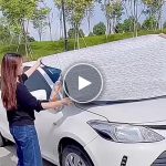 Magnetická ochrana čelního skla proti sněhu – video